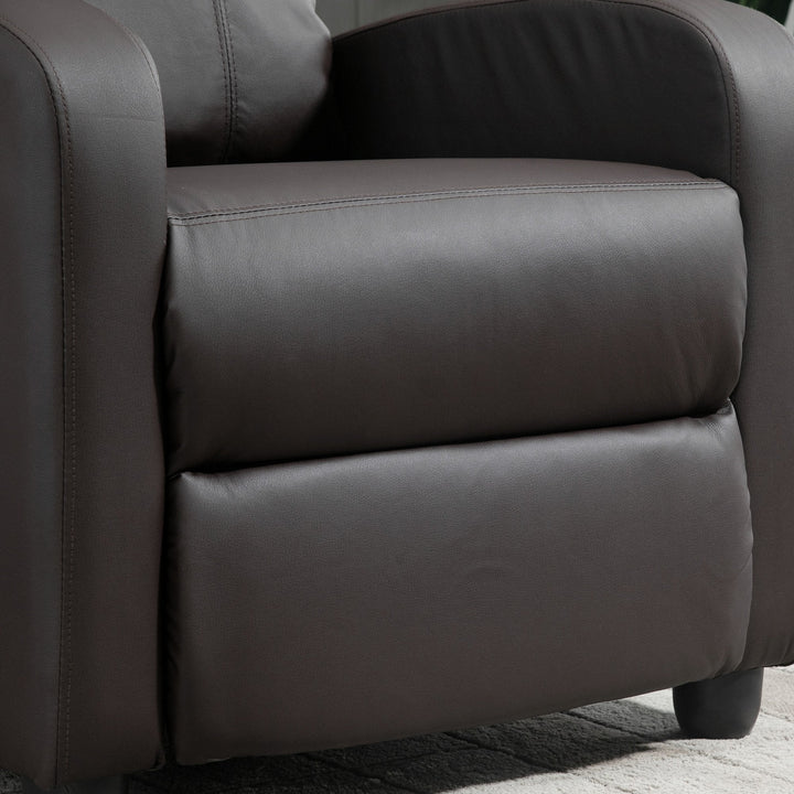 Poltrona de Massagem Poltrona Relax Reinclinável com Controle Remoto 2 Zonas de Massagem 8 Programas 5 Níveis de Intensidade Estofado em PU 68x88x98cm Marrom