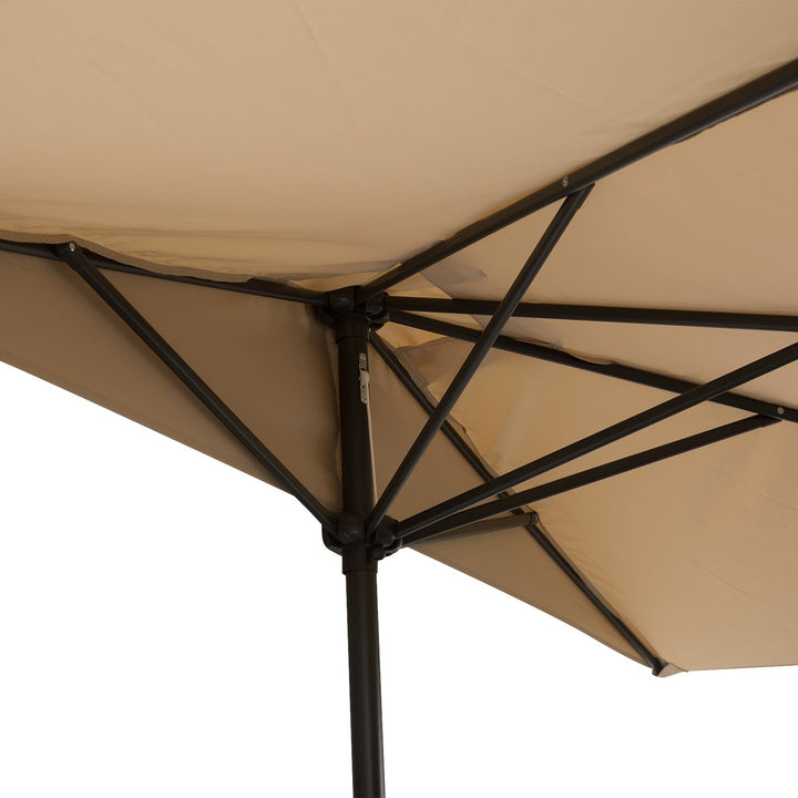Guarda-sol de meia tela de jardim Parasol do pátio Terraço Retângulo 230x130x245 cm