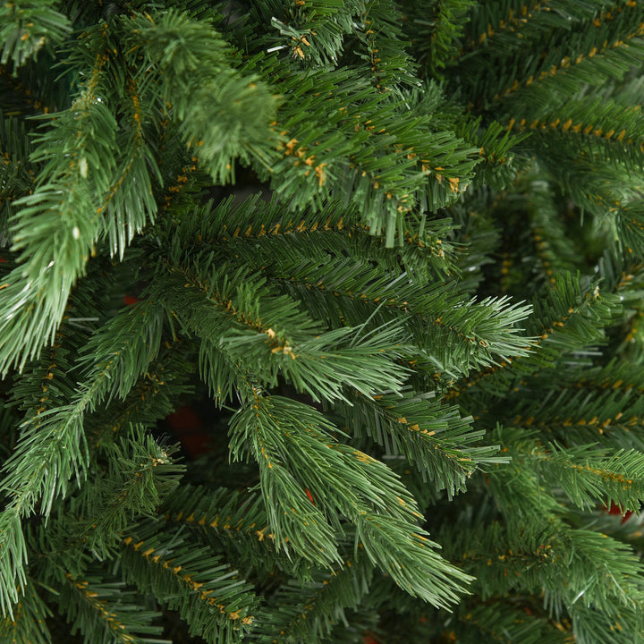 Árvore Artificial de Natal com Base Dobrável 934 Galhos PE e PVC Árvore de Natal Decorativa para Exterior Interior Ø105x210cm Verde