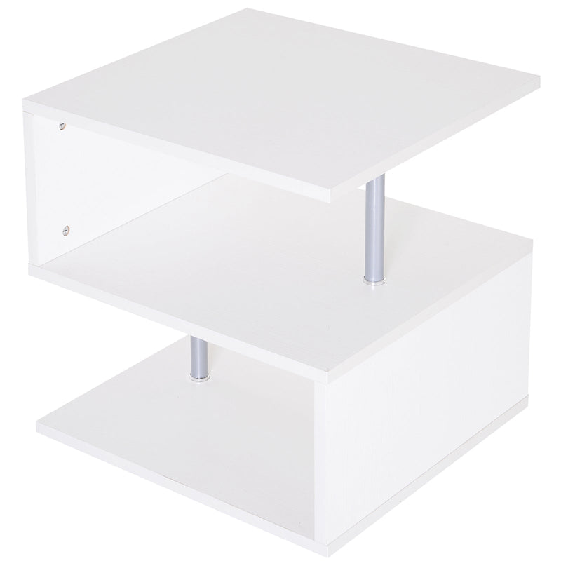 Mesa Auxiliar Madeira Branco 50 x 50 x 50 cm