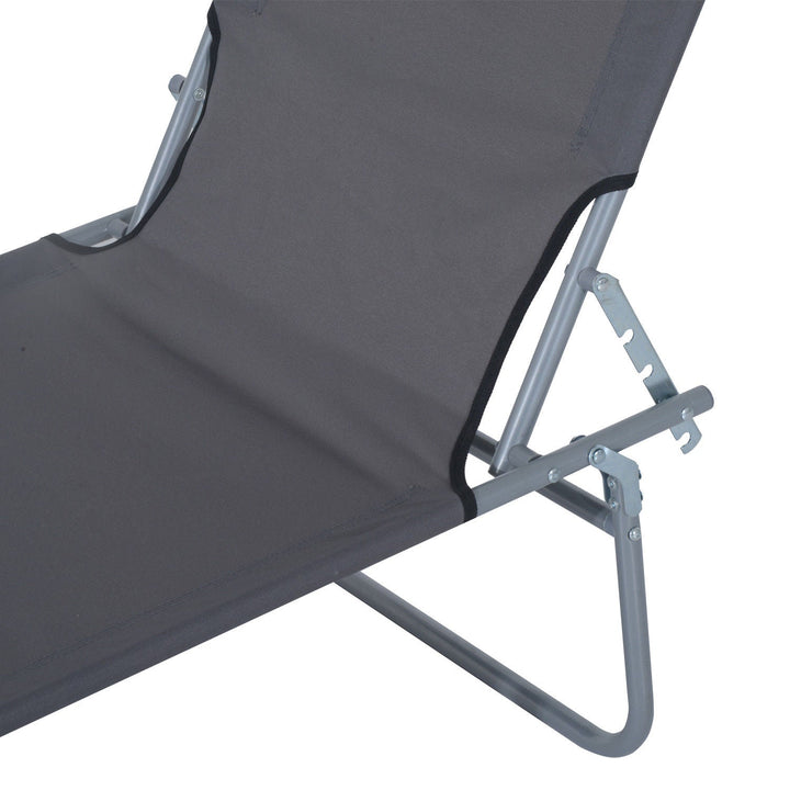 Espreguiçadeira Dobrável Cinzento Oxford Ferro 187x58x27 cm