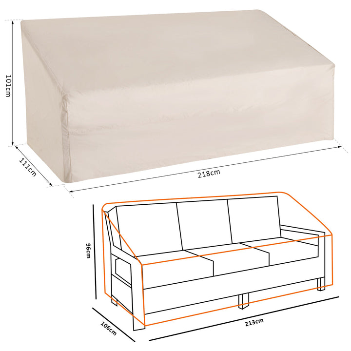 Funda Protetora de Banco 3 lugares Capa Protetora para Móveis Impermeável Exterior jardim para sofá mesas cadeiras de churrasco 218x111x63 / 101cm