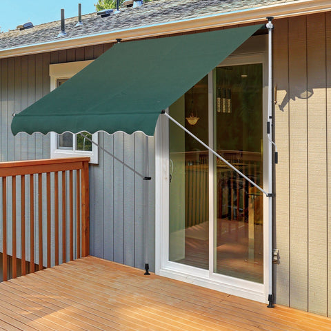 Toldo Ajustável para Portas ou Janelas Pernas Telescópicas 200x150cm Verde