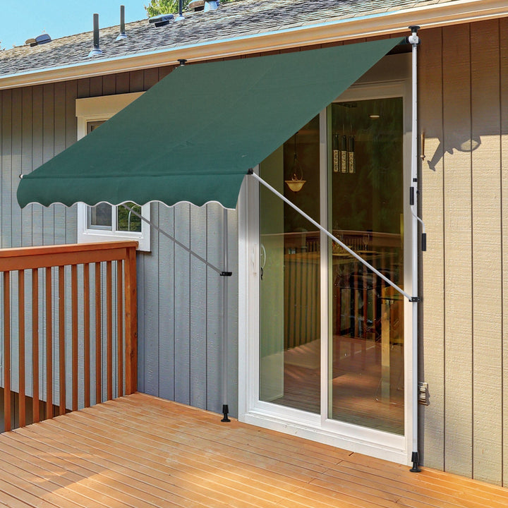Toldo Ajustável para Portas ou Janelas Pernas Telescópicas 200x150cm Verde