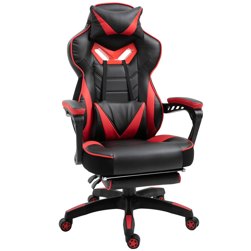 Cadeira de escritorio gaming ergonômica Altura Ajustável reclinável com apoio para pés Vermelho e Preto