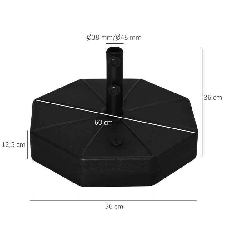 Base para Chapéu de Sol Portátil Base para Chapéu de Sol Recarregável para Mastros de F3,8cm e F4,8cm Preto