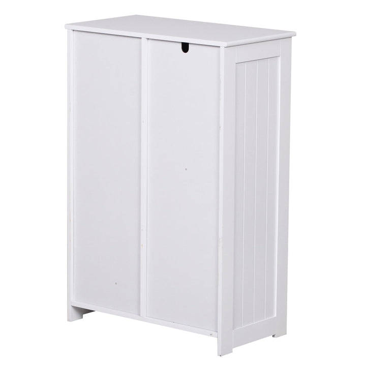 Armário de madeira para o banheiro ou entrada de móveis de madeira moderno organizador 1 portas e 4 gavetas Cor Branco 56x30x83 cm