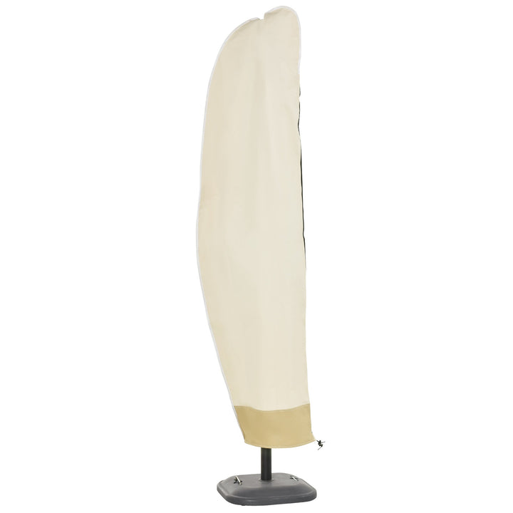 Capa Protetora de Chapéu de Sol Ø56x220 cm Capa para Chapéu de Sol Resistente para Jardim com Zíper Tecido Oxford Bege
