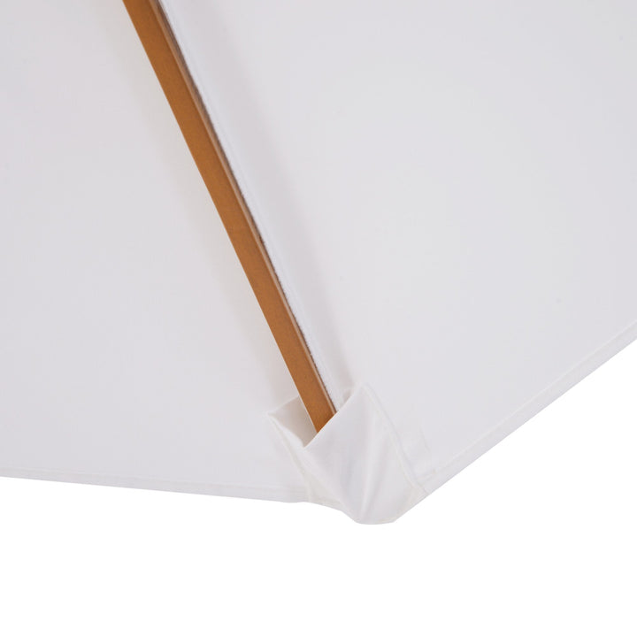 Guarda-sol Parasol Branco Creme Terraço De Madeira Praia Jardim Piscina Camping F300x250 cm