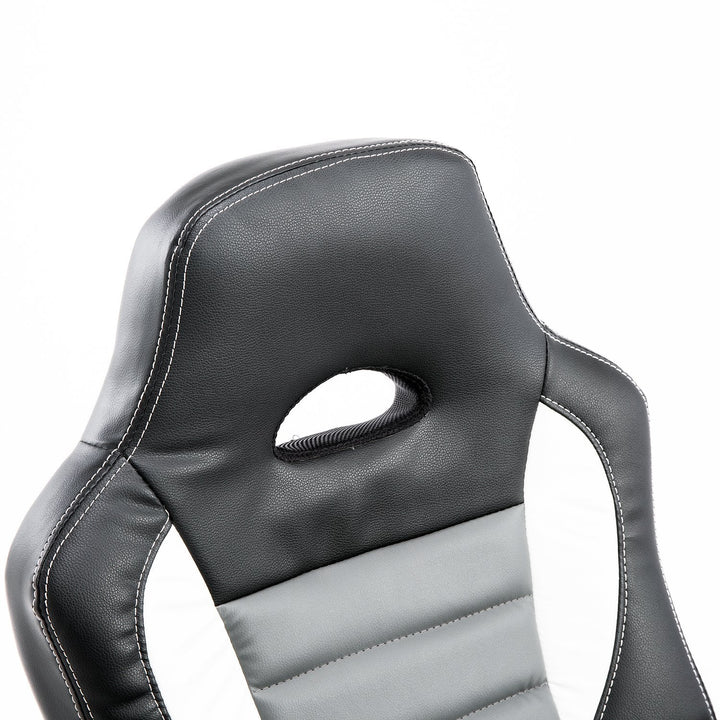 Cadeira de Escritório ergonómica Altura ajustável Com 5 rodas 65x69x(112-122) cm Preto e cinza
