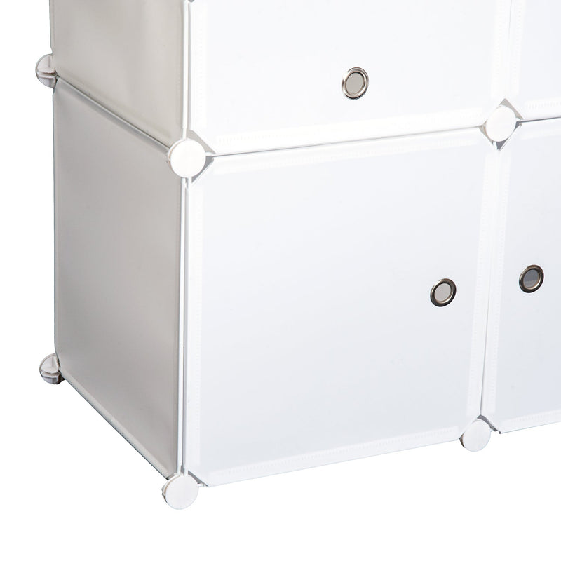 Armário Modular Móvel Organizador com 4 plateleiras Plástico 75x37x73cm Branco