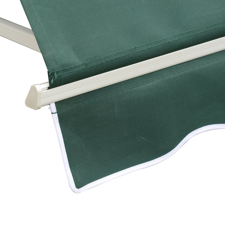 Toldo da janela de Toldo Manual Alumínio Retrátil para exterior toldo do balcão tela impermeável do poliéster do ângulo ajustável 180x70Cm verde