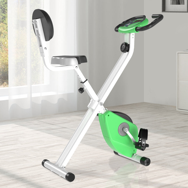 Bicicleta estática para exercícios profissionais Altura ajustável 43x97x109 cm Verde