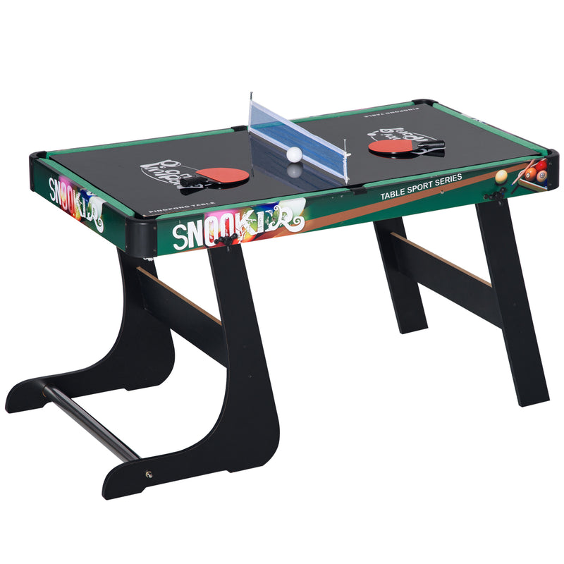 Mesa Multi Jogos para Crianças acima de 7 Anos Mesa de Jogos 6 em 1 Dobrável Bilhar Matraquilho Ping Pong Lançamento de Anéis Hóquei no Gelo e Air Hóquei 118x104x71cm Multicor