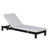 Conjunto de 2 espreguiçadeiras vime Chaise Longue com Almofadas Acolchoadas À Prova D'Água