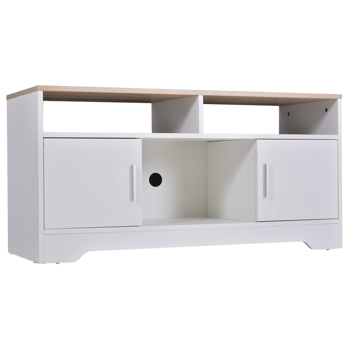 Móvel de Televisão Grande Espaço de Armazenamento Prateleiras Abertas 105x40x52 cm Branco