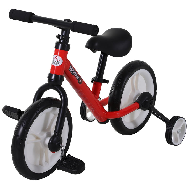 Bicicleta Balance com pedais e rodas removíveis Cor vermelha Assento ajustável 33-38cm Crianças +2 Anos Carga 25kg