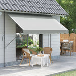 Toldo Manual Retrátil 300x170x200-290cm Toldo Ajustável com Manivela Proteção Solar UV40+ para Varanda Jardim Creme