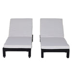 Conjunto de 2 espreguiçadeiras vime Chaise Longue com Almofadas Acolchoadas À Prova D'Água