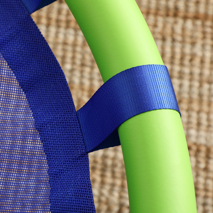 Baloiço Infantil Ninho com Altura Ajustável Baloiço Redondo para Crianças de 3-8 Anos Carga Máxima 150 kg para Exterior Ø100x120-180 cm Azul