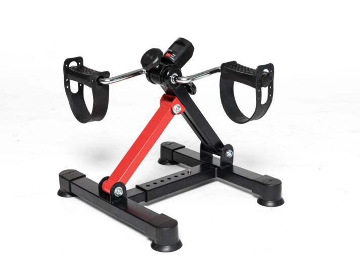 Mini Bicicleta Estática de Exercícios Mini Bicicleta Estática com Altura e Comprimento Ajustáveis Tela LCD Máquina de Pedalar de Mãos e Pernas 33-43x40x24,5-34,5 cm Preto