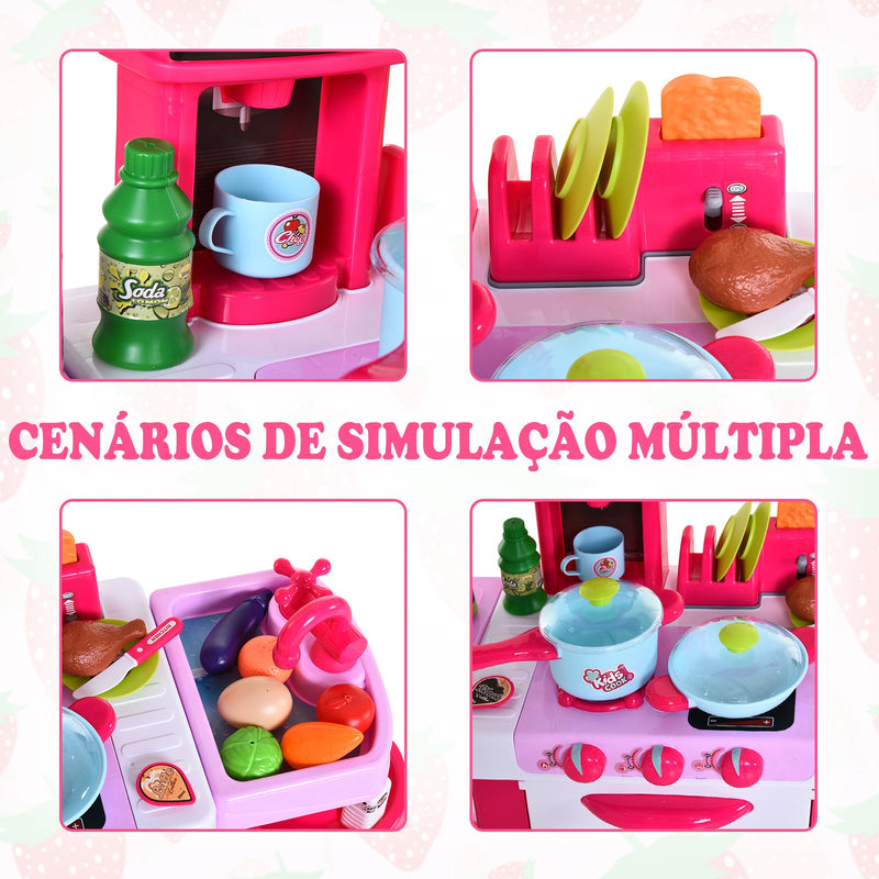 Conjunto de brinquedos educativos para crianças acima de 3 anos com 38 peças rosa