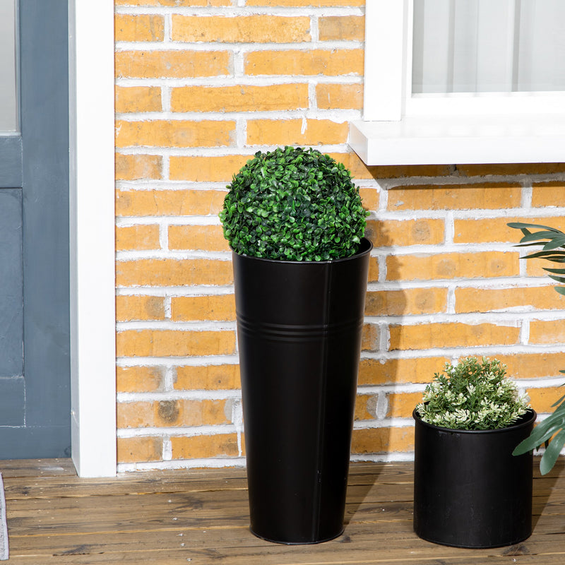 Conjunto de 2 Plantas Artificiais Decorativas 60cm Buxos Artificiais em Vaso para Decoração de Interior e Exterior Ø20x60 cm Verde