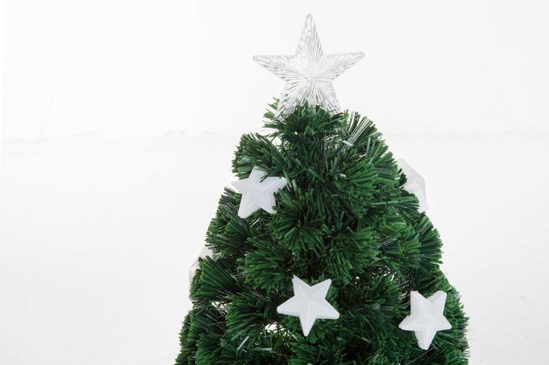 Árvore de Natal artificial 90cm Pinheiro Decoração de Natal com 12 LED 3 Cores 90 Ramos Verde PVC