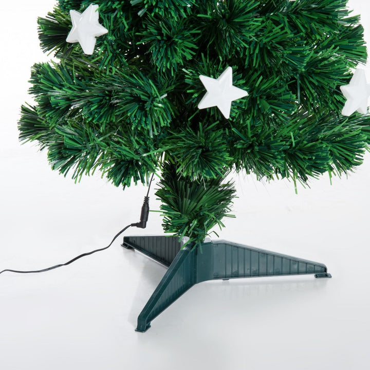 Árvore de Natal artificial 90cm Pinheiro Decoração de Natal com 12 LED 3 Cores 90 Ramos Verde PVC
