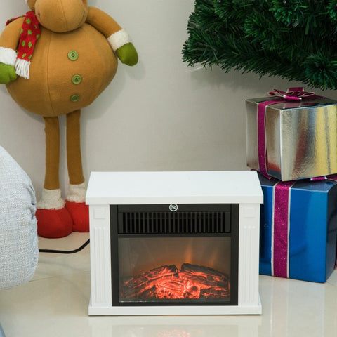Lareira Eléctrica Portátil Aquecedor Termóstato Ajustável 600/1200W 34x17x25cm