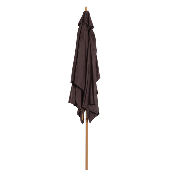 Guarda-sol para Varanda Pátio e Jardim - Mastro de Madeira - Cor: Marrom - 200x295x255 cm