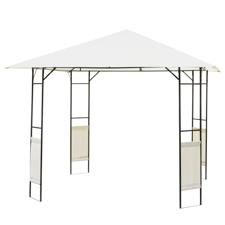 Pérgola para Jardim 3x3x2,6m Aço e Poliéster Creme