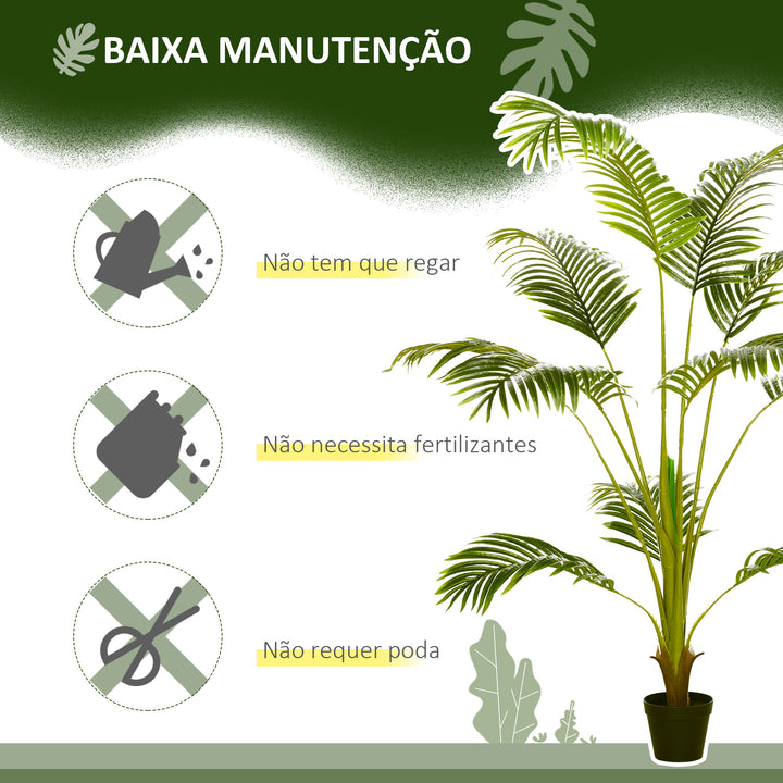 Palmeira Areca Artificial 170cm Planta Artificial com 11 Folhas Realistas e Vaso de Plástico Decoração para Interior e Exterior para Sala de Estar Escritório Ø15x170 cm Verde