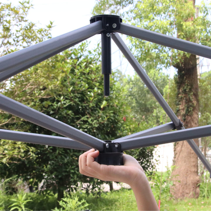 Tenda Dobrável 2,5x2,5x2,68cm Tenda de Jardim com Proteção UV 50+ Altura Ajustável com 4 Bolsas de Areia e Bolsa de Transporte para Acampamento Festas Pátio Branco