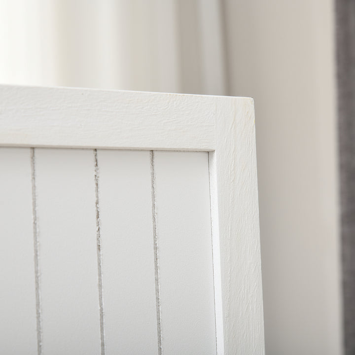 Biombo 3 Painéis Separador de Ambientes Dobrável 120x1,8x170 cm Divisor de Habitação com Painel de Privacidade Estilo Rústico para Escritório Dormitório Sala de Estar Branco