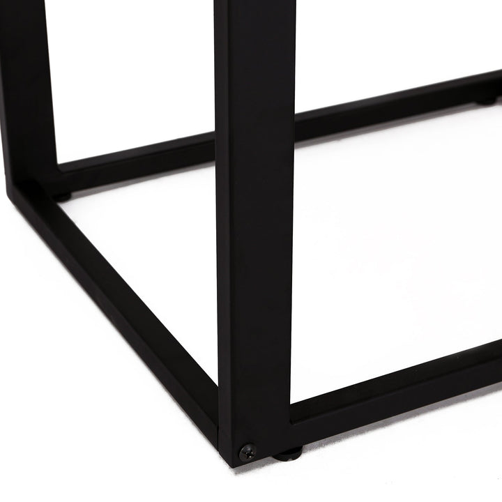 Mesa Lateral para sofá em estrutura de metal em forma de C para sala de estar e quarto 40,6x50,8x63,5 cm Cor de Noz
