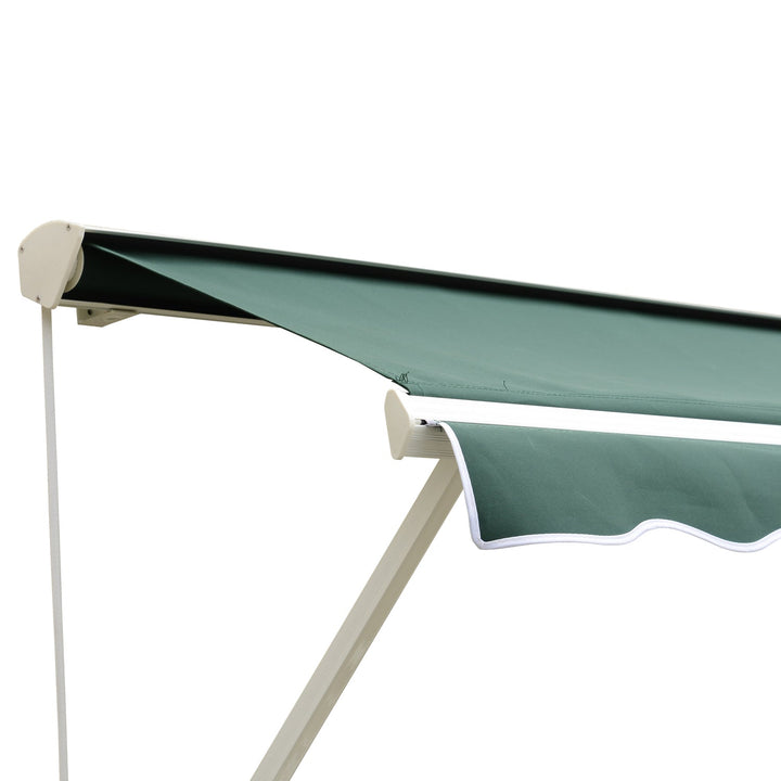 Toldo da janela de Toldo Manual Alumínio Retrátil para exterior toldo do balcão tela impermeável do poliéster do ângulo ajustável 180x70Cm verde