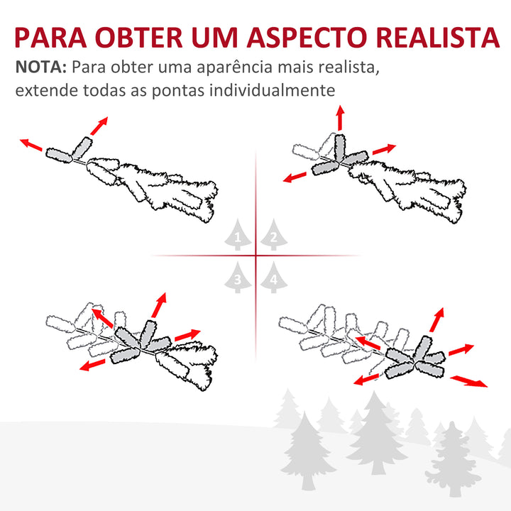 Árvore de Natal Artificial 180cm Ignífugo com 390 Ramos de PVC e Suporte de Metal Decoração de Natal para Interiores Fácil de Montar Verde