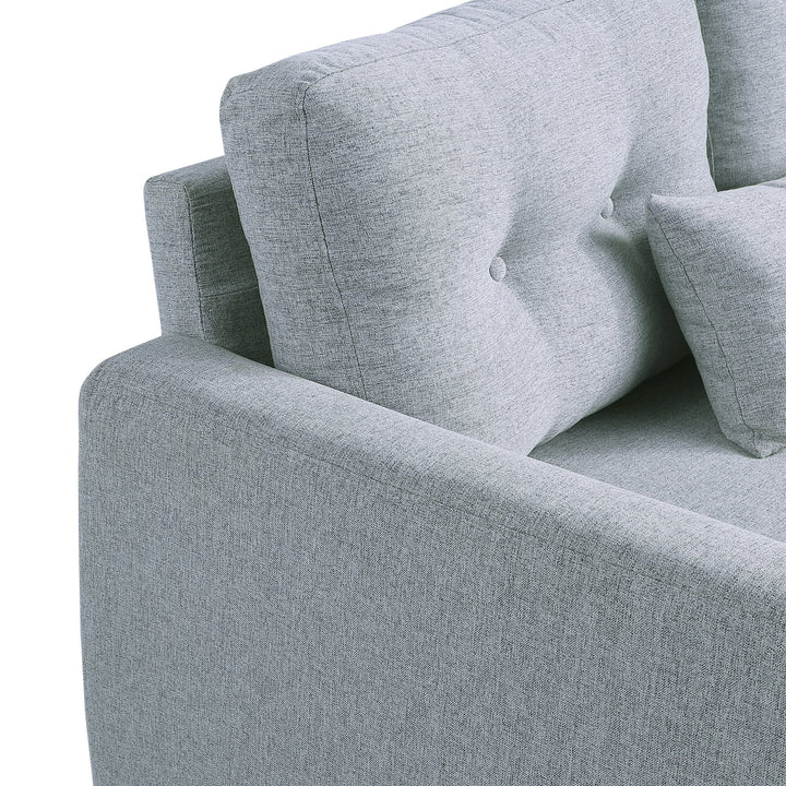 Sofá de 2 lugares Poltrona de dois lugares para sala de estar com almofadas e assento acolchoado fronha lavável 140x78x83 cm cinza claro