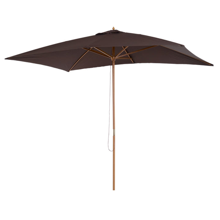 Guarda-sol para Varanda Pátio e Jardim - Mastro de Madeira - Cor: Marrom - 200x295x255 cm