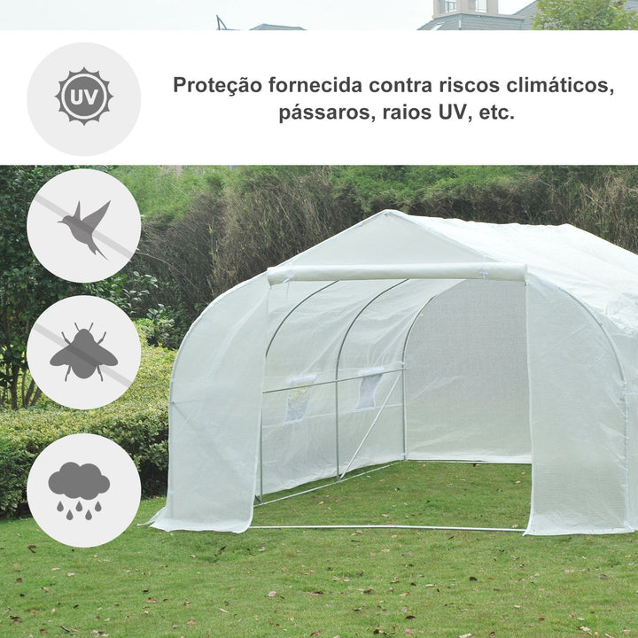 Estufa Plástico no jardim para plantas Branco 350x300x200cm