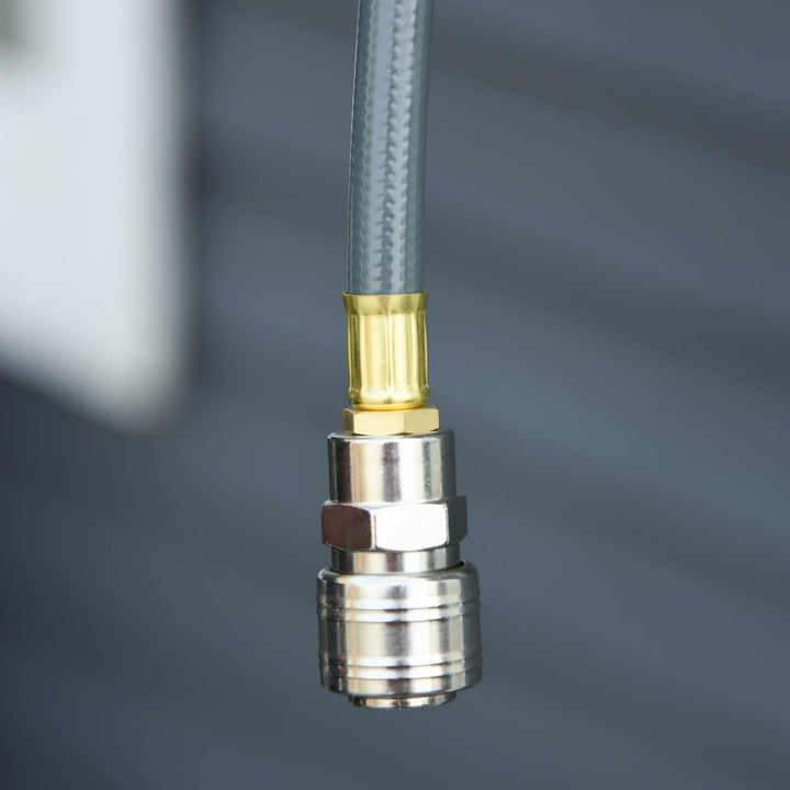 Carretel retrátil com mangueira de ar comprimido para compressor suporte giratório 180 ° Cinza 43x25x35 cm