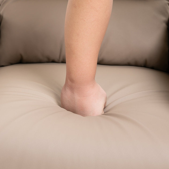 Poltrona Relax com reclinação manual até 160 ° com apoio para os pés retrátil Esponja de densidade estofada em PU 65x89x100cm