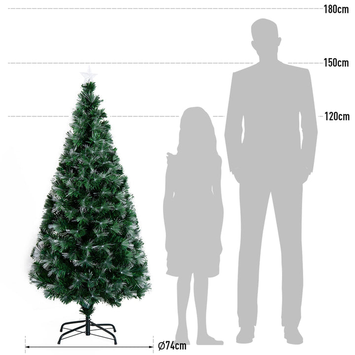Árvore de Natal Verde F74x150cm + Luzes LED Árvore Artificial