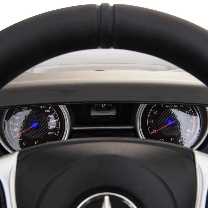 Mercedes AMG Carro elétrico para crianças de a partir de 3 anos com controle remoto com música e luzes Carga 30kg Branco 115x70x55cm