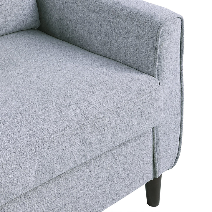 Sofá de 2 lugares Poltrona de dois lugares para sala de estar com almofadas e assento acolchoado fronha lavável 140x78x83 cm cinza claro