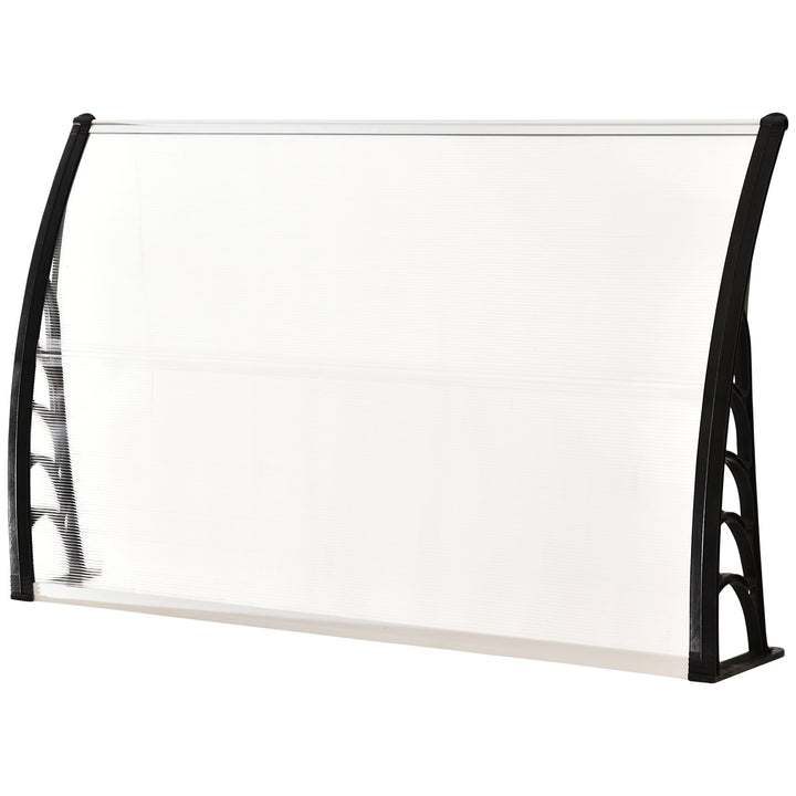 Marquise para janelas e portas Toldo em policarbonato 5 mm Transparente Proteção contra sol e chuva 150x90x25 cm