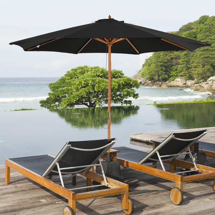 Guarda-sol para cafeteria e jardim ajustáveis e fáceis de transportar F300x250 cm Preto