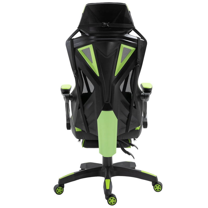 Cadeira de escritorio gaming ergonômica Altura ajustável Encosto ajustável Verde