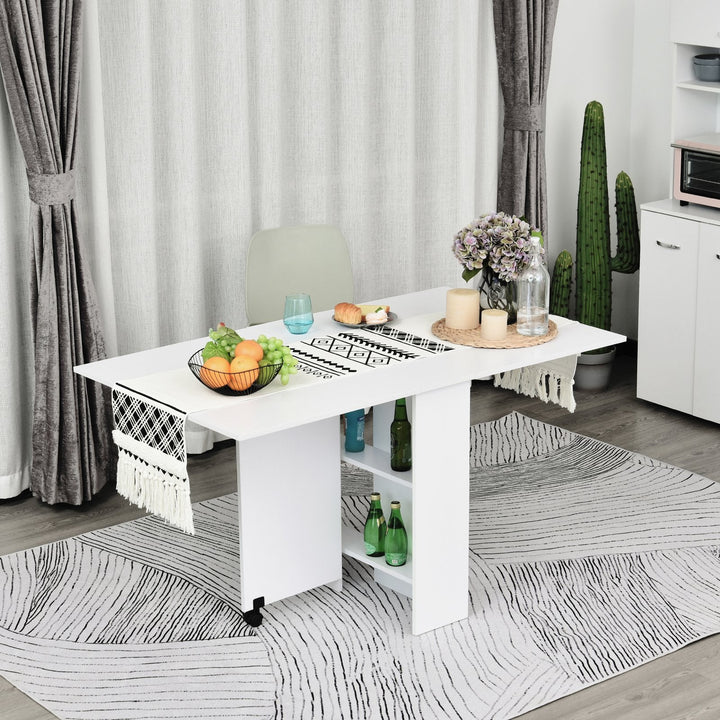 Mesa de jantar dobrável com rodas